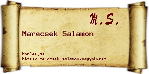 Marecsek Salamon névjegykártya